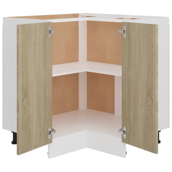 vidaXL hjørneunderskab 75,5x75,5x81,5 cm konstrueret træ sonoma-eg