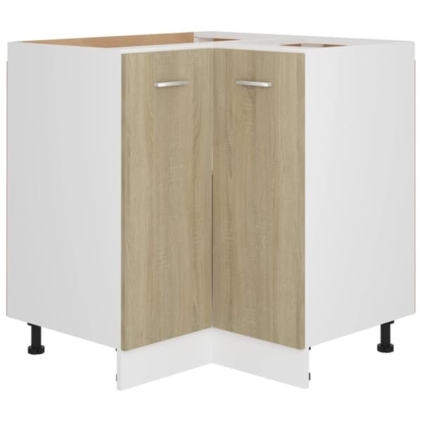 vidaXL hjørneunderskab 75,5x75,5x81,5 cm konstrueret træ sonoma-eg