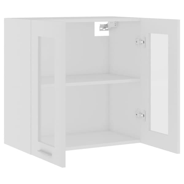 vidaXL Hengende skap glass "Lyon" hvit 60x31x60 cm konstruert tre
