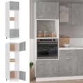 Pikkukuva 2 / 10: vidaXL Mikroaaltouunin kaappi betoninharmaa 60x57x207 cm lastulevy