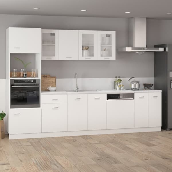 vidaXL væghængt glasskab 80x31x60 cm konstrueret træ hvid