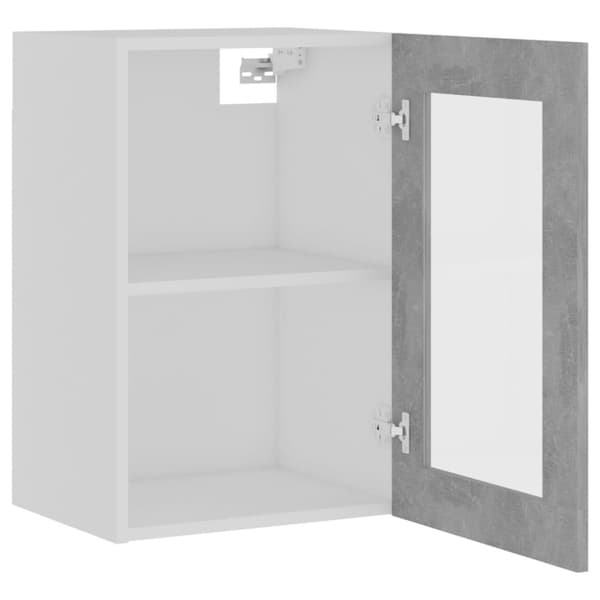 vidaXL væghængt glasskab 40x31x60 cm konstrueret træ betongrå