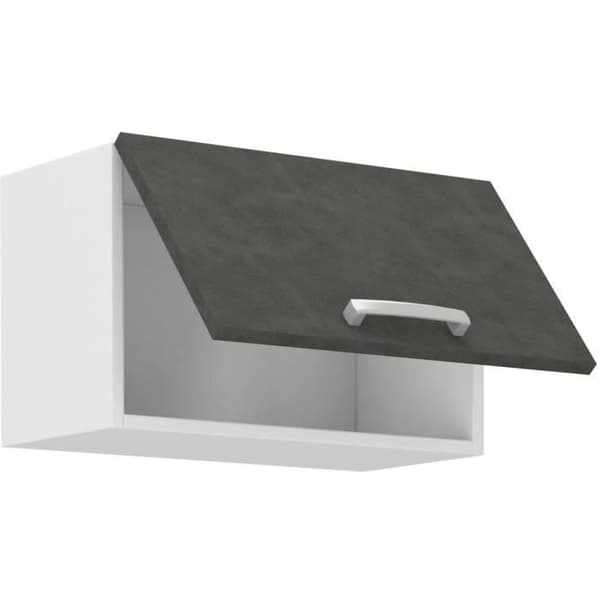 Huvskåp med upp- och överdörr - Mattgrå - L 60 x 31,6 x H 36 cm - LASSEN