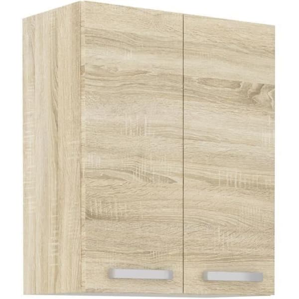 Högskåp med 2 gångjärnsdörrar - Sonoma ekdekor - B 60 cm x D 31,6 x H 72 cm - LASSEN