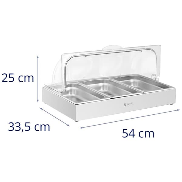 Royal Catering Buffédisplay - 3 x 2,6 L - Royal Catering - 535 x 335 x 250 mm