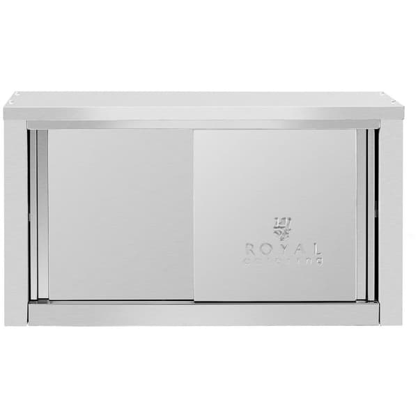 Royal Catering Rostfritt väggskåp med skjutdörr - 900 x 400 x 500 mm - 70 kg lastkapacitet per fack - Royal Catering