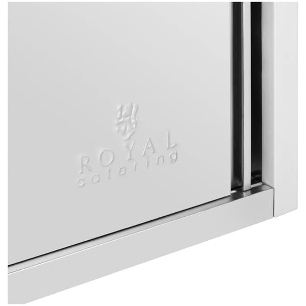 Royal Catering Rostfritt väggskåp med skjutdörr - 1500 x 400 x 500 mm - 75 kg lastkapacitet per fack - Royal Catering