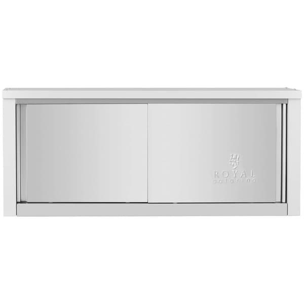 Royal Catering Rostfritt väggskåp med skjutdörr - 1200 x 400 x 500 mm mm - 75 kg lastkapacitet per fack - Royal Catering
