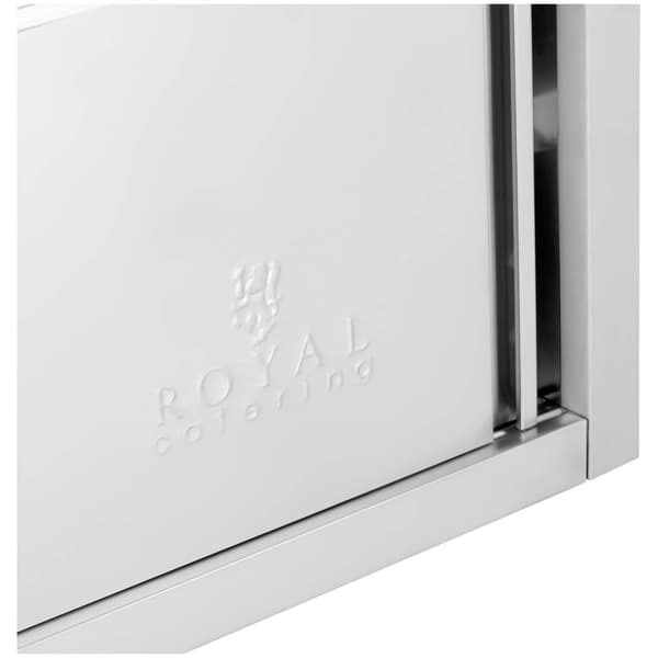 Royal Catering Rostfritt väggskåp med skjutdörr - 1200 x 400 x 500 mm mm - 75 kg lastkapacitet per fack - Royal Catering