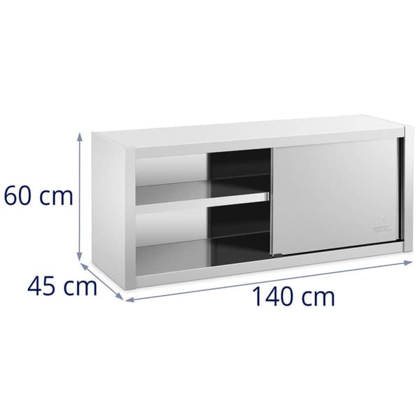 Royal Catering Väggskåp - 140 x 45 cm - Rostfritt stål