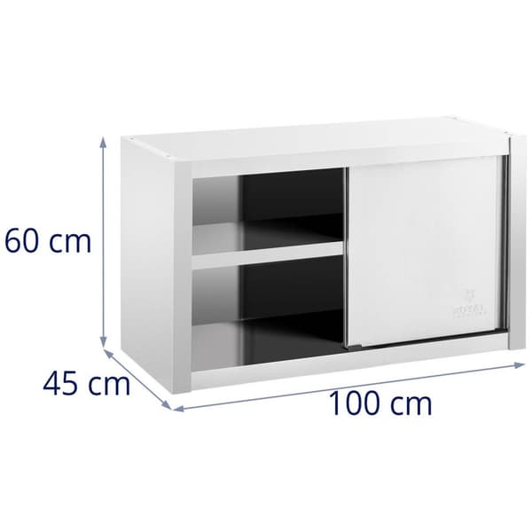 Royal Catering Väggskåp - 100 x 45 cm - Rostfritt stål