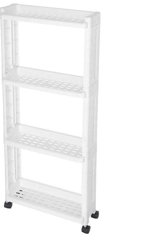 Köksvagn - 4 lager förvaringshylla Köksvagn flyttbar hylla - Vit