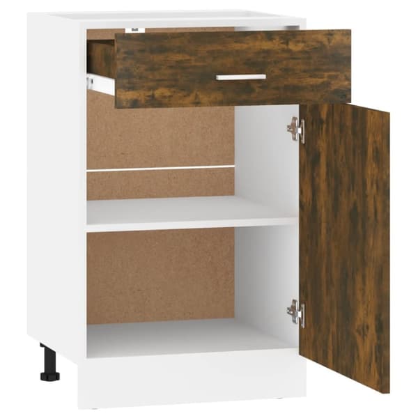 vidaXL Underskap med skuff røkt eik 50x46x81,5 cm konstruert tre