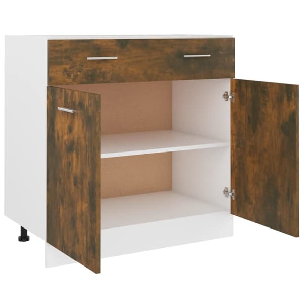 vidaXL Underskap med skuff røkt eik 80x46x81,5 cm konstruert tre