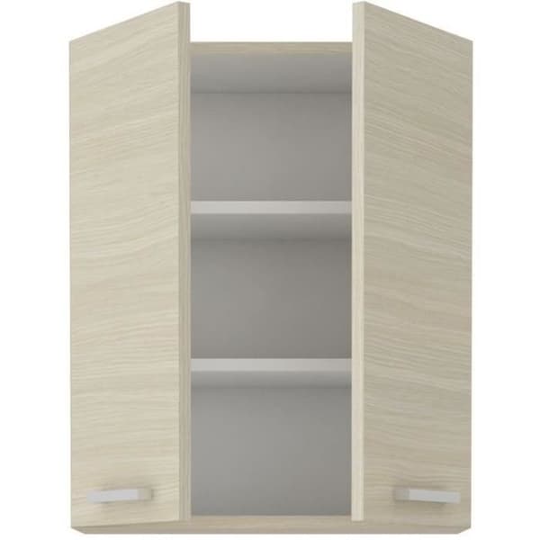 Chamonix High Furniture - 2 gångjärnsdörrar - Melamine - Chene Decor - L 60 X D 31 X H 72 cm