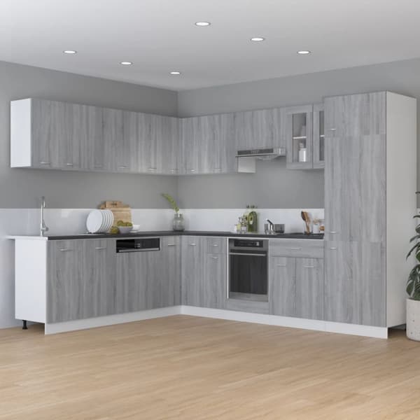 vidaXL køkkenskab 75,5x75,5x81,5 cm konstrueret træ grå sonoma-eg