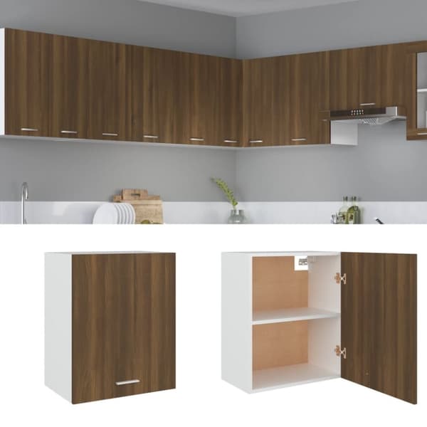 vidaXL vægskab 50x31x60 cm konstrueret træ brun egetræsfarve