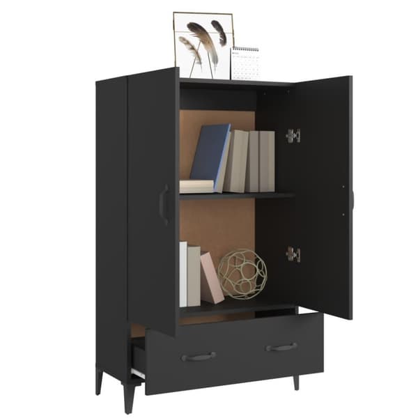 vidaXL skab 70x31x115 cm konstrueret træ sort