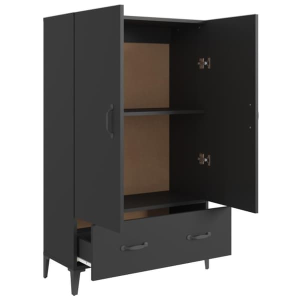 vidaXL skab 70x31x115 cm konstrueret træ sort