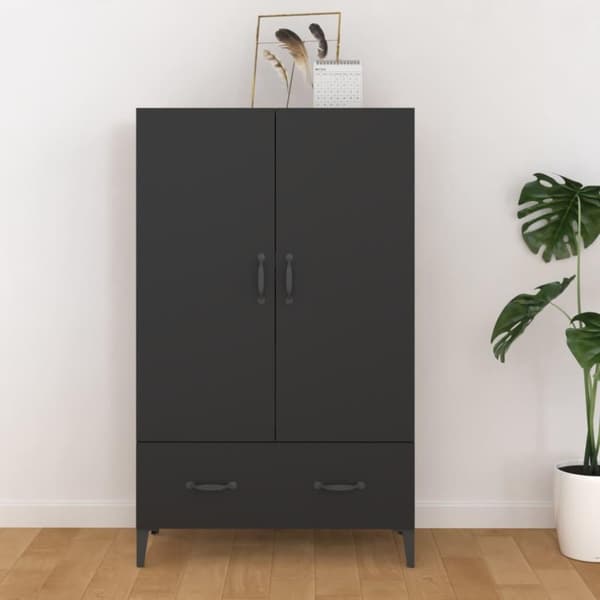 vidaXL skab 70x31x115 cm konstrueret træ sort