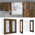 Miniatyrbillede 6 af 9: vidaXL væghængt glasskab 60x31x60 cm konstrueret træ røget egetræ