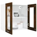 Miniatyrbillede 7 af 9: vidaXL væghængt glasskab 60x31x60 cm konstrueret træ røget egetræ