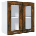 Miniatyrbillede 2 af 9: vidaXL væghængt glasskab 60x31x60 cm konstrueret træ røget egetræ