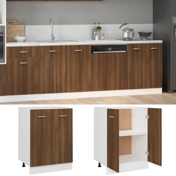 vidaXL skab 60x46x81,5 cm konstrueret træ brun egetræsfarve