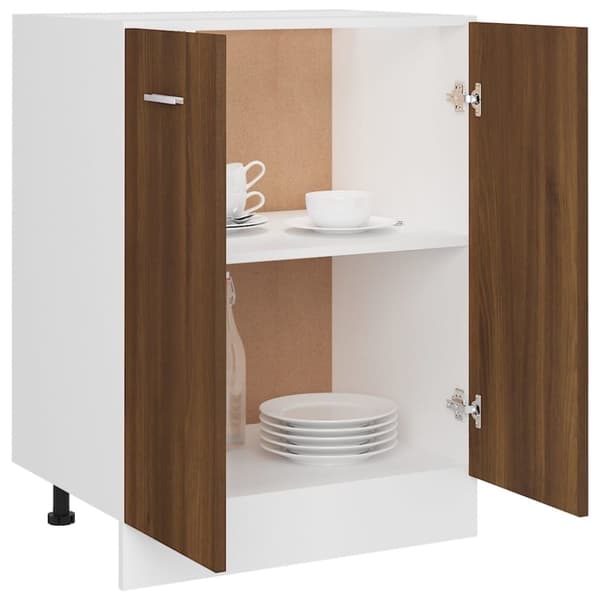 vidaXL skab 60x46x81,5 cm konstrueret træ brun egetræsfarve