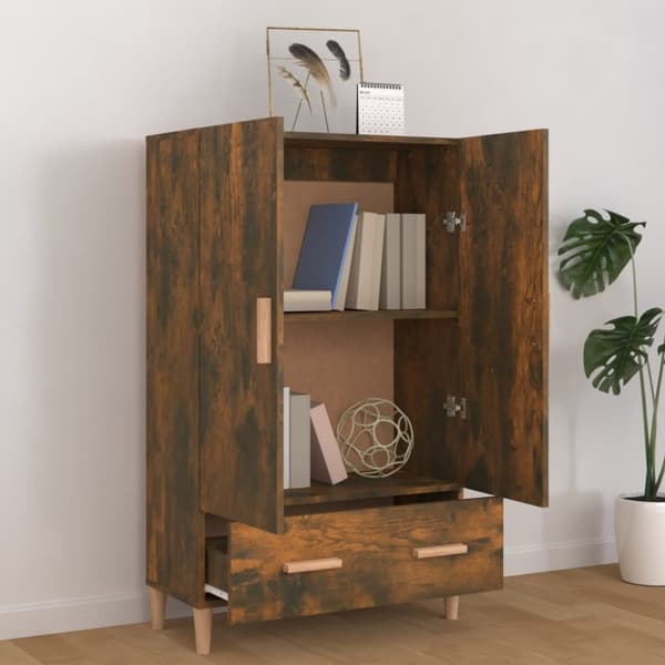 vidaXL skab 70x31x115 cm konstrueret træ røget egetræsfarve