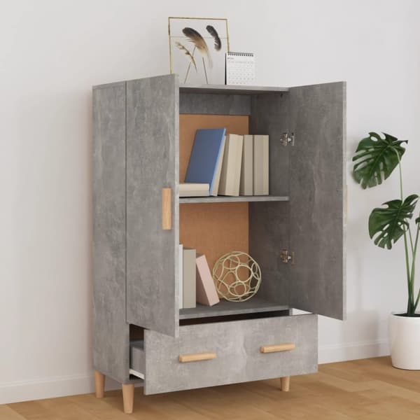 vidaXL Highboard betonggrå 70x31x115 cm konstruert tre
