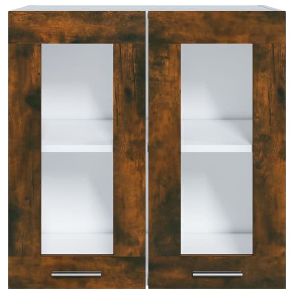 vidaXL Vegghengt glasskap "Lyon" røkt eik 60x31x60 cm konstruert tre