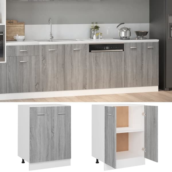 vidaXL Underskap "Lyon" grå sonoma 60x46x81,5 cm konstruert tre