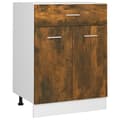 Miniatyrbilde 2 av 11: vidaXL Underskap med skuff røkt eik 60x46x81,5 cm konstruert tre