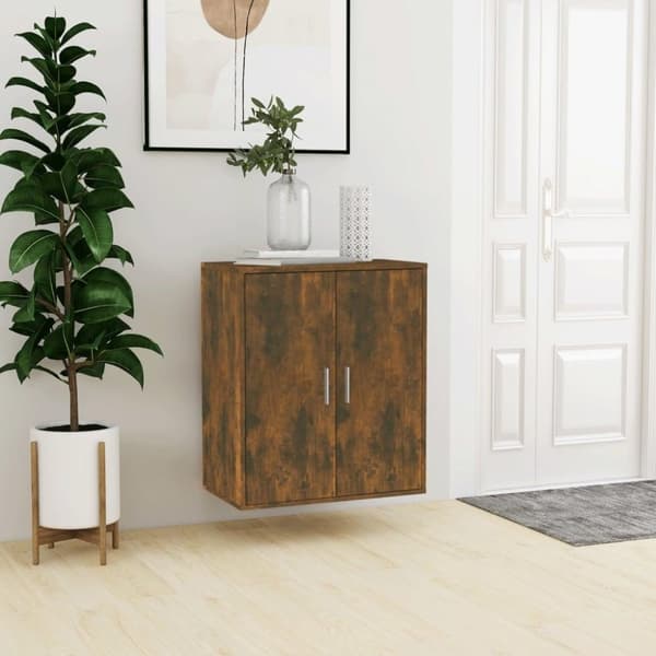 vidaXL Skoställ rökfärgad ek 60x35x70 cm konstruerat trä