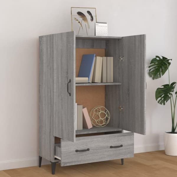 vidaXL Highboard grå sonoma 70x31x115 cm konstruert tre
