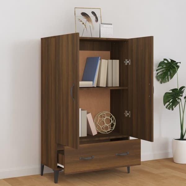 vidaXL Highboard brun eik 70x31x115 cm konstruert tre