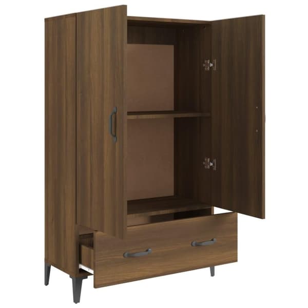 vidaXL Highboard brun eik 70x31x115 cm konstruert tre
