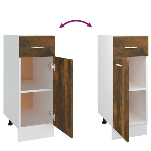 vidaXL Underskap med skuff røkt eik 30x46x81,5 cm konstruert tre