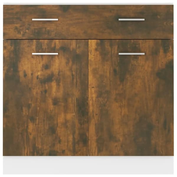 vidaXL underskab m. skuffe 80x46x81,5 cm konstrueret træ røget egetræ