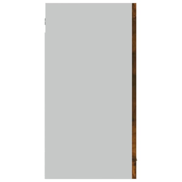 vidaXL væghængt glasskab 80x31x60 cm konstrueret træ røget egetræ