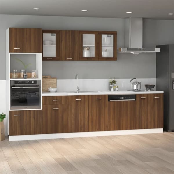 vidaXL Kaappi mikroaaltouunille ruskea tammi 60x57x207 cm tekninen puu