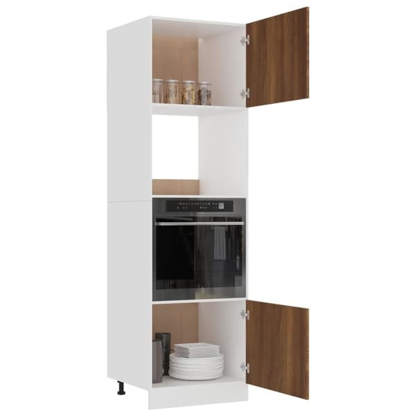 vidaXL Kaappi mikroaaltouunille ruskea tammi 60x57x207 cm tekninen puu