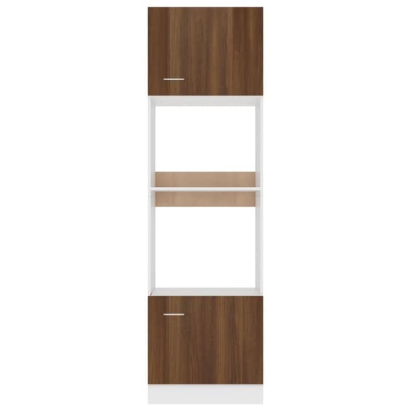 vidaXL Kaappi mikroaaltouunille ruskea tammi 60x57x207 cm tekninen puu