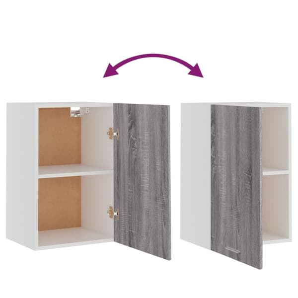 vidaXL vægskab 39,5x31x60 cm konstrueret træ grå sonoma-eg