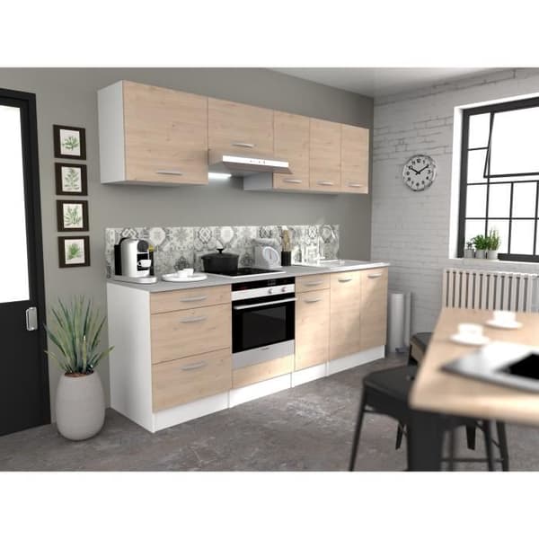 Oslo High Cabinet 2 Dörrar - Decor Chene Jackson - L 80 X D 36 X H 58 cm