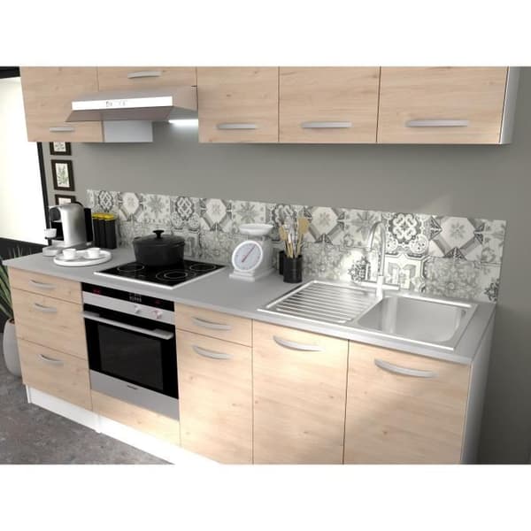 Oslo High Cabinet 2 Dörrar - Decor Chene Jackson - L 80 X D 36 X H 58 cm