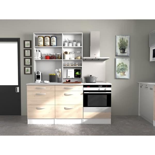Oslo High Cabinet 2 Dörrar - Decor Chene Jackson - L 80 X D 36 X H 58 cm