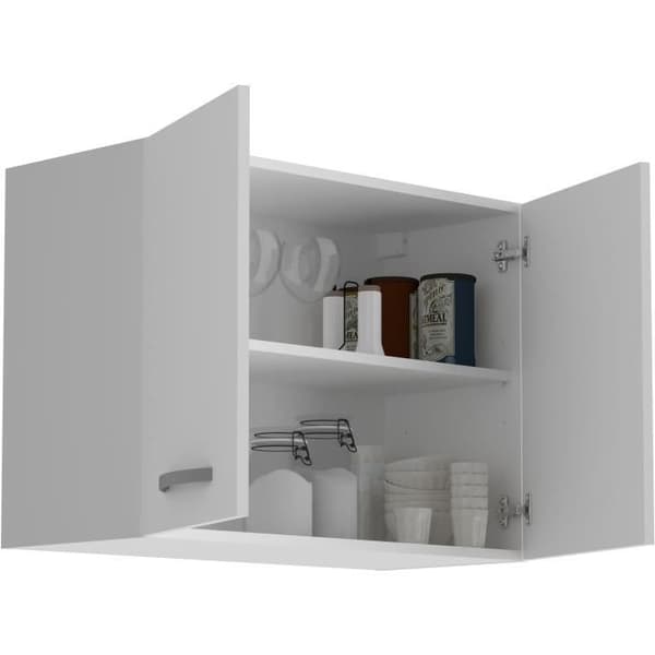 Oslo High Cabinet 2 Doors - White - L 80 x D 36 x H 58 cm