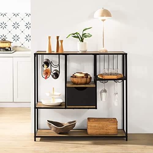 Rootz Industrial Style Køkken Spisestue Opbevaring Hylde Skænk Sidebord End Bord Vinreol